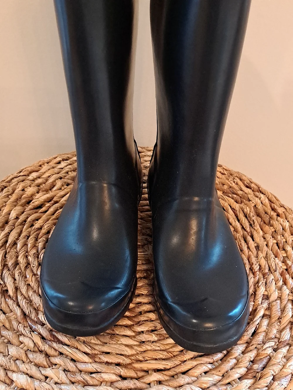 Hunter Youth Unisex Original Matte Black Rubber Tall Wellington Rain Boots B3/G4
